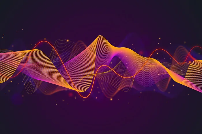 渐变紫橙色均衡器波背景eps,ai矢量模版下载