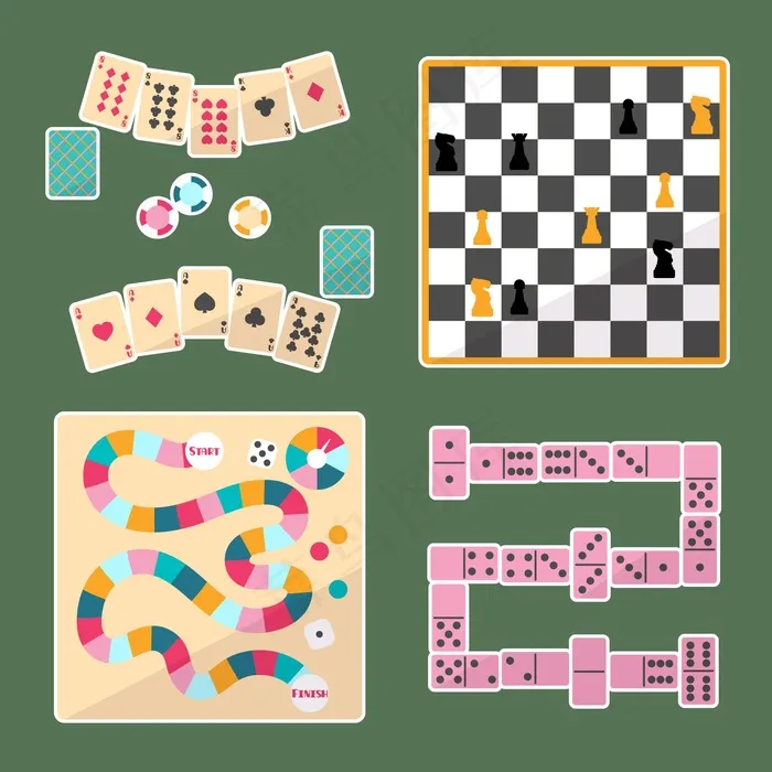 棋盘游戏系列eps,ai矢量模版下载