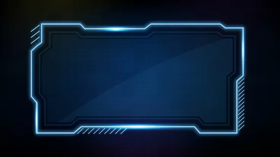 蓝色发光科技的抽象未来背景科幻框架hud ui