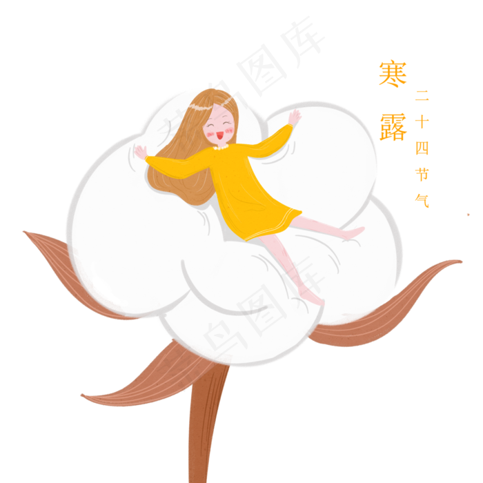 二十四节气寒露棉花(4000X4000(DPI:300))psd模版下载