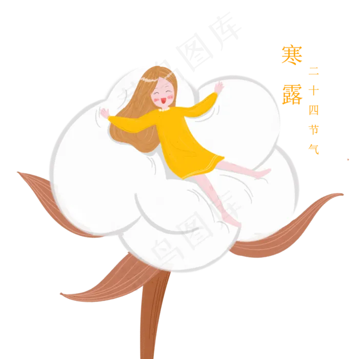 二十四节气寒露棉花(4000X4000(DPI:300))psd模版下载