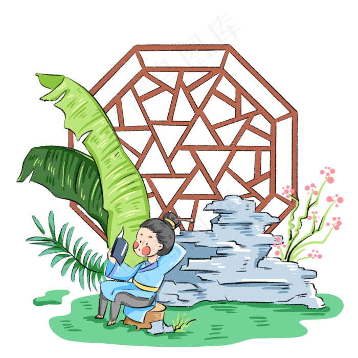 教育学习教师节古代卡通(2000X2000(DPI:300))psd模版下载