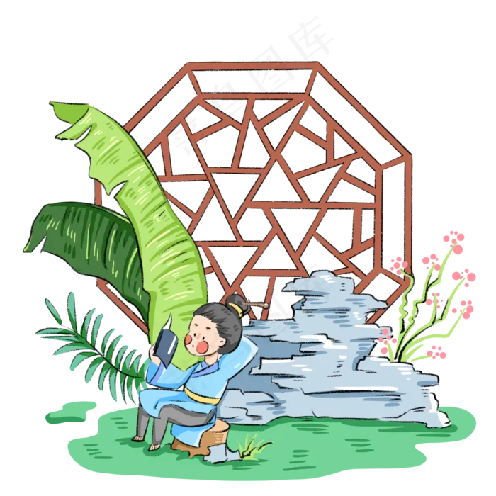 教育学习教师节古代卡通(2000X2000(DPI:300))psd模版下载