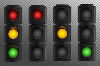 透明背景上的红绿灯