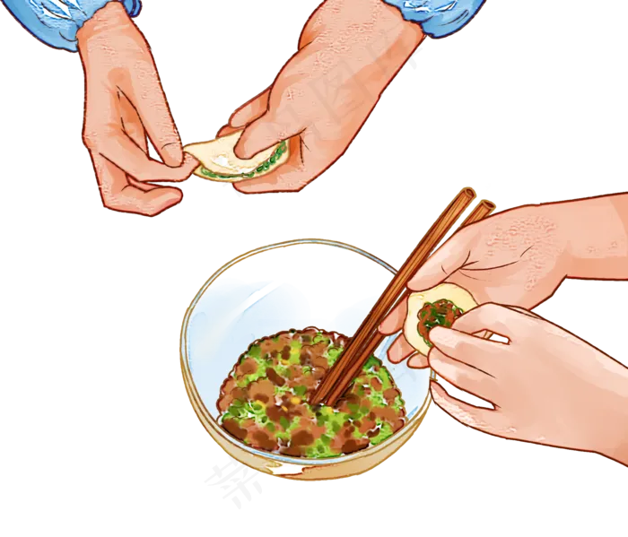 立冬冬天包饺子(2880X1620(DPI:300))psd模版下载