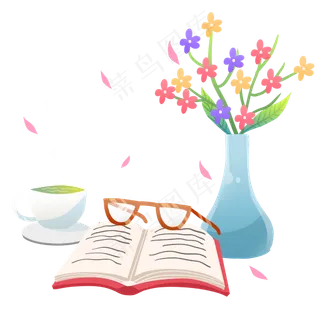 书本花束茶饮
