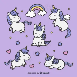 可爱的kawaii独角兽角色集
