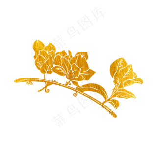 烫金花草花纹梅花