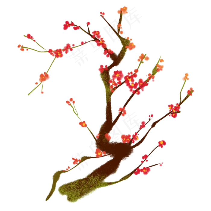 水墨梅花花卉(2150X2150(DPI:299))psd模版下载