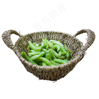 草篮子里的绿色青豆