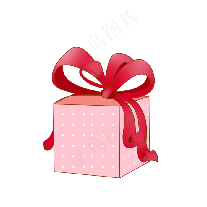 七夕情人节粉色礼物盒插画