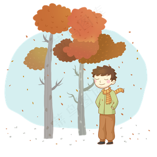 手绘24节气霜降免抠PNG素材