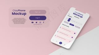 手机屏幕上的界面模型样机