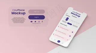 手机屏幕上的界面模型样机