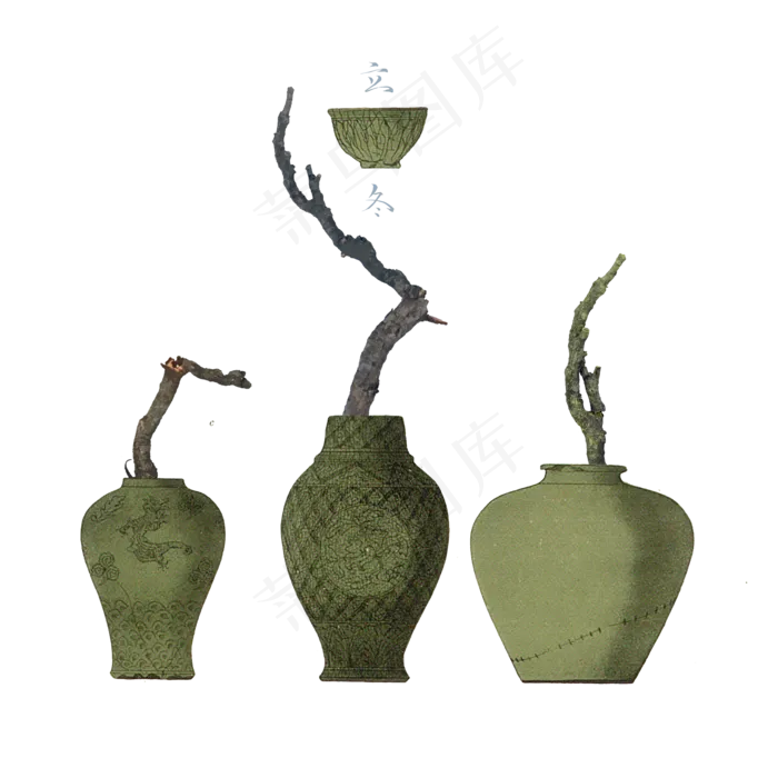 中国古典古董瓷器瓷瓶节气装饰立(3500X3500(DPI:200))psd模版下载