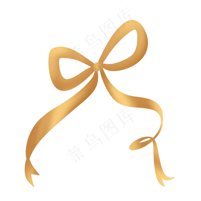 金色质感飘带丝带蝴蝶结彩带(2000X2000(DPI:300))psd模版下载