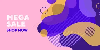 带孵化的大型销售抽象横幅banner