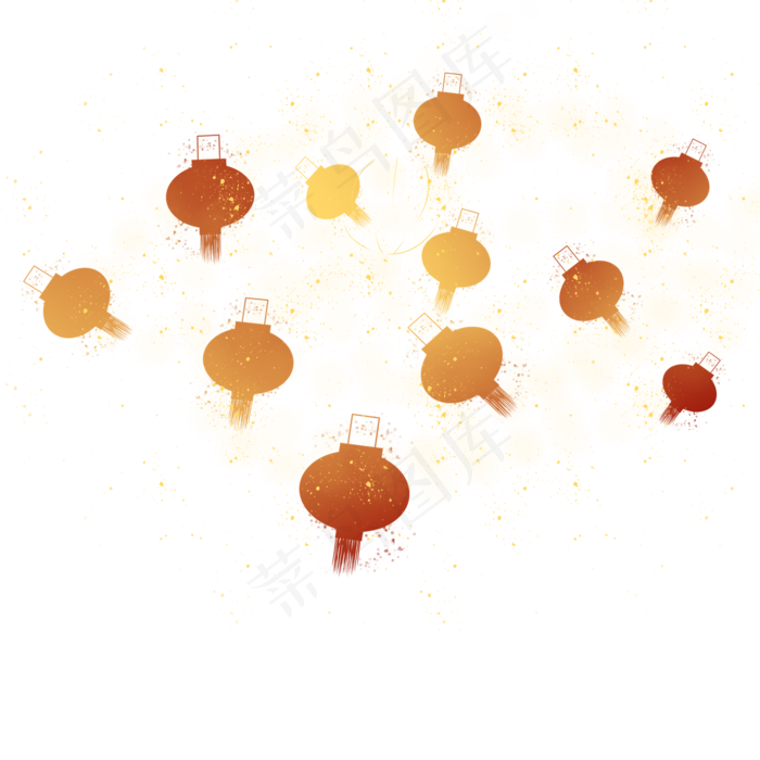 灯笼剪影元素装饰