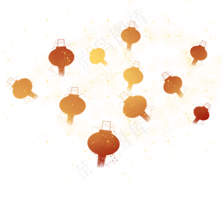 灯笼剪影元素装饰