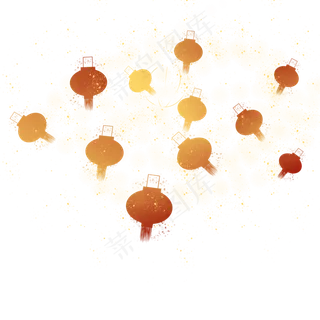 灯笼剪影元素装饰