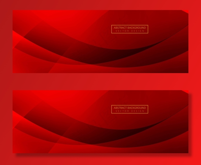 现代波浪旗红色背景