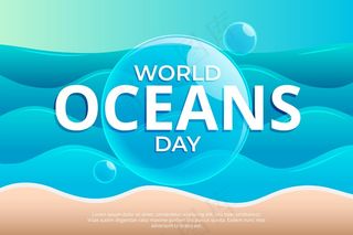 平面设计世界海洋日概念
