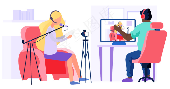 那个女孩对着镜头对着麦克风唱歌