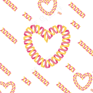 七夕节爱心彩带装饰