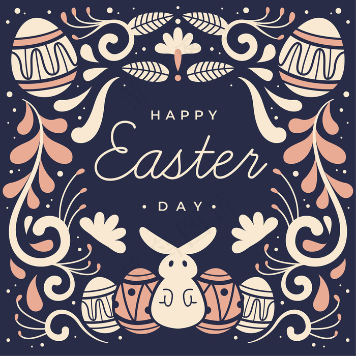 复活节快乐手绘风格