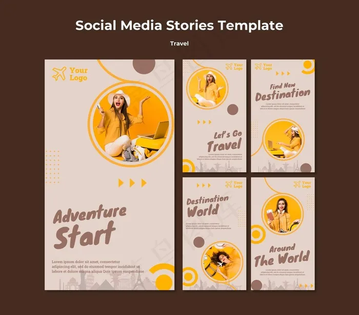 旅行冒险时间Instagram故事集psd模版下载
