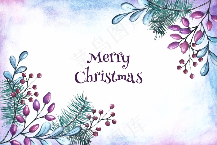 水彩画圣诞背景