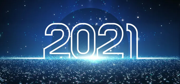 新年2021蓝色粒子商务