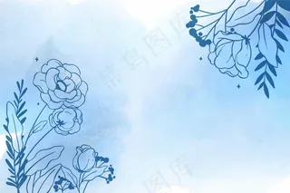 花卉水彩背景与手绘元素