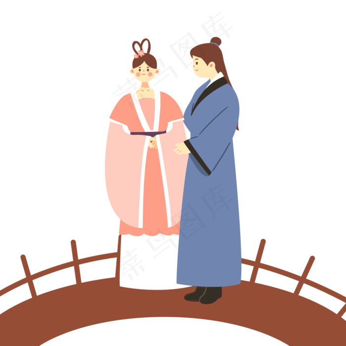 七夕节情人节牛郎织女(2000X2000(DPI:300))psd模版下载