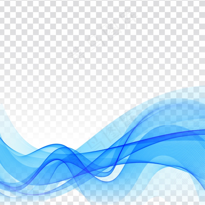 矢量蓝波透明