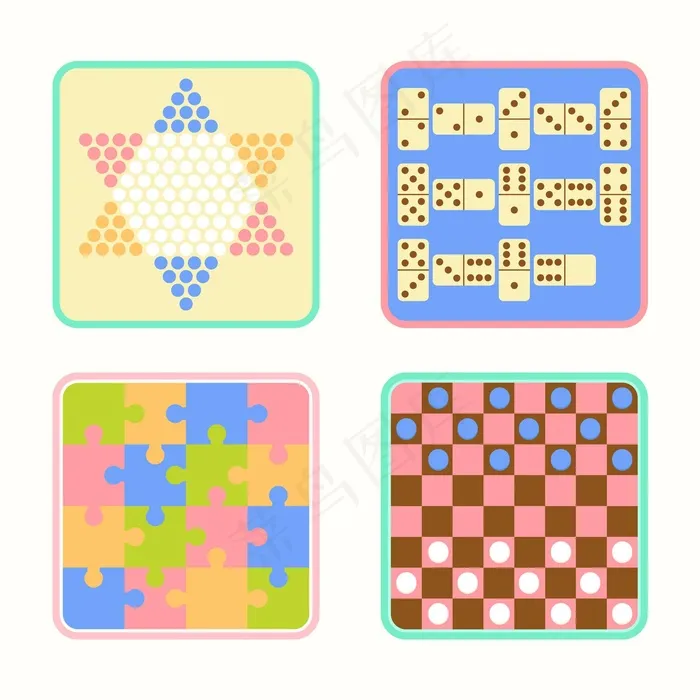 棋盘游戏系列eps,ai矢量模版下载