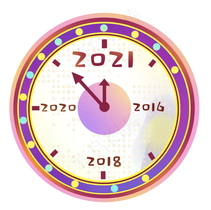 元旦跨年2021时钟(3546X3542(DPI:300))psd模版下载