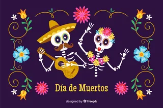 手绘día de muertos背景