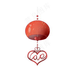 红色爱情风铃免扣PNG
