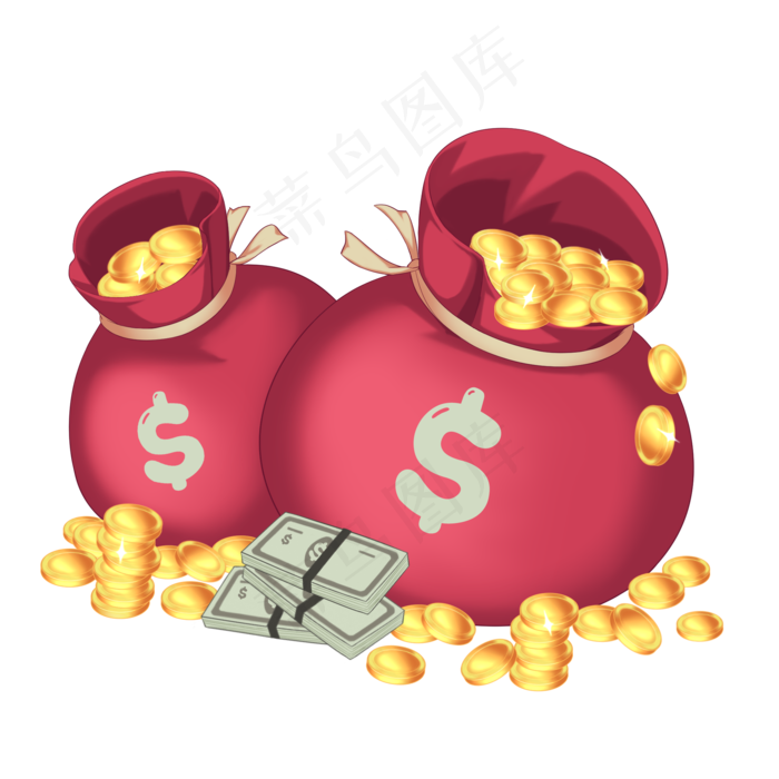 装满金币的袋子