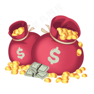 装满金币的袋子