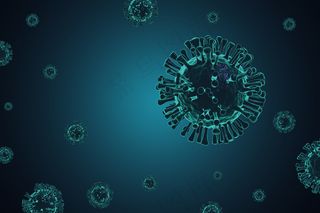 新冠病毒19，冠状病毒，3d病毒背景呈现。