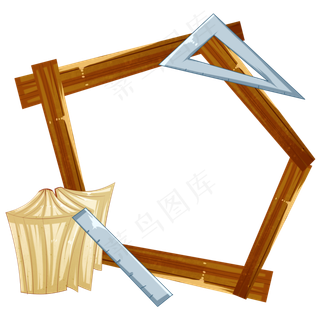 三角尺教师节边框