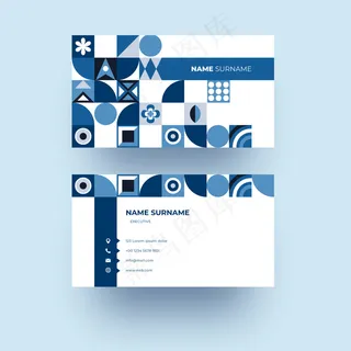 蓝色形状的现代公司卡模板