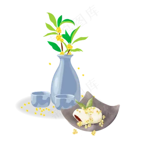 中秋节桂花糕加桂花酒