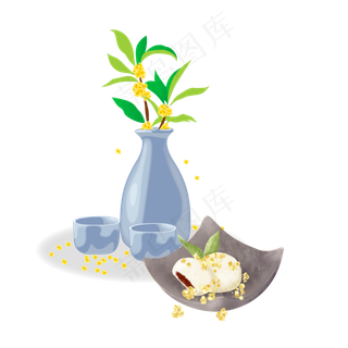 中秋节桂花糕加桂花酒