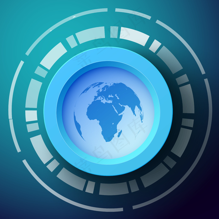 抽象背景，圆形世界地图轮廓
