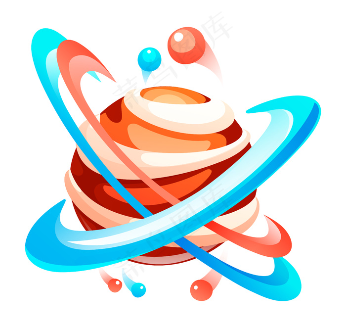 有轨道的行星。可爱的未知行星元素eps,ai矢量模版下载