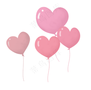 粉色气球四个