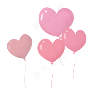 粉色气球四个